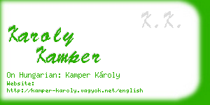 karoly kamper business card
